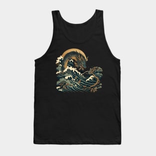 ⭐⭐⭐⭐⭐ Ukiyo-e style water dragon Tank Top